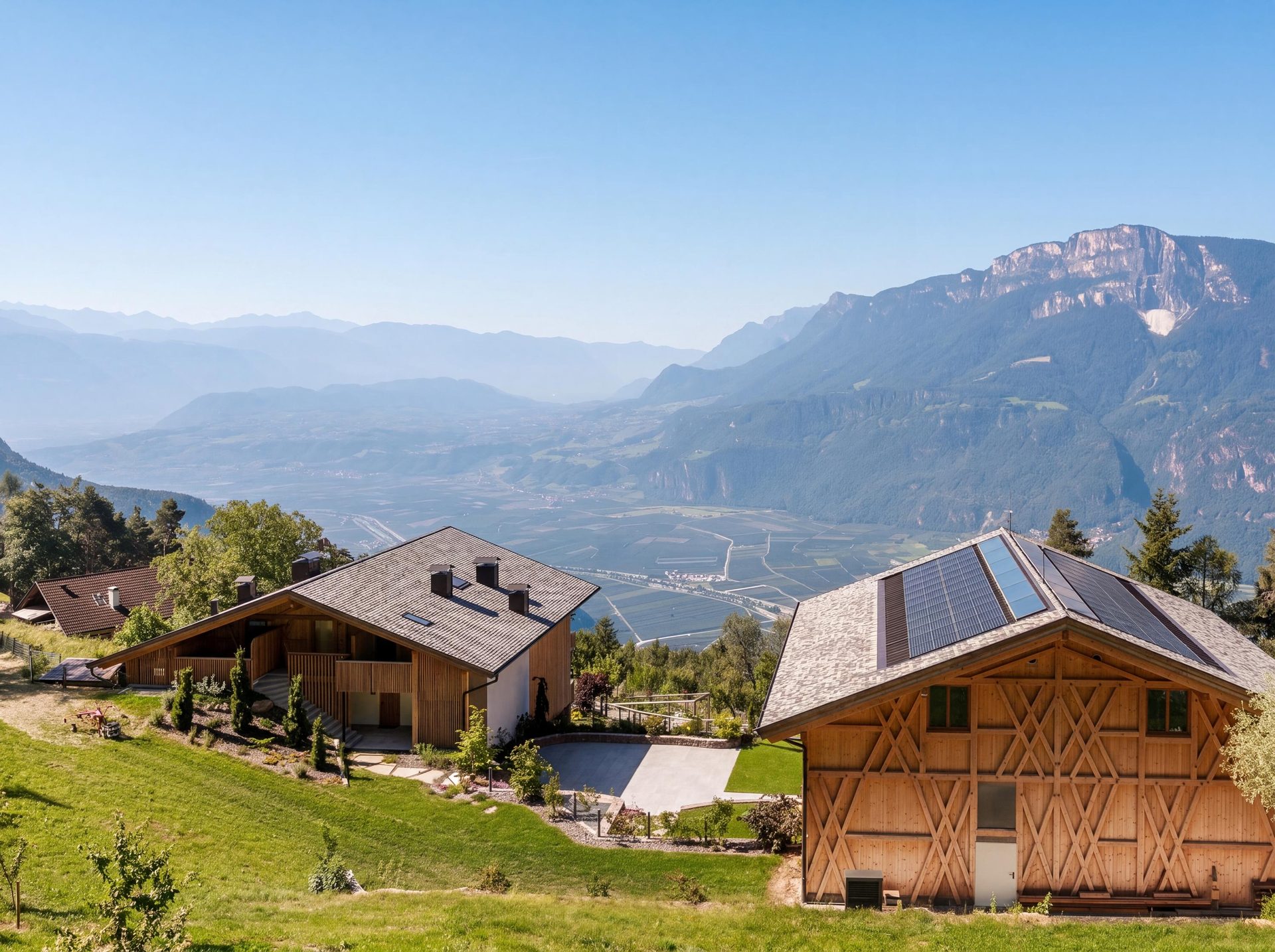 Lodge mit Blick auf Etschtal und Berge