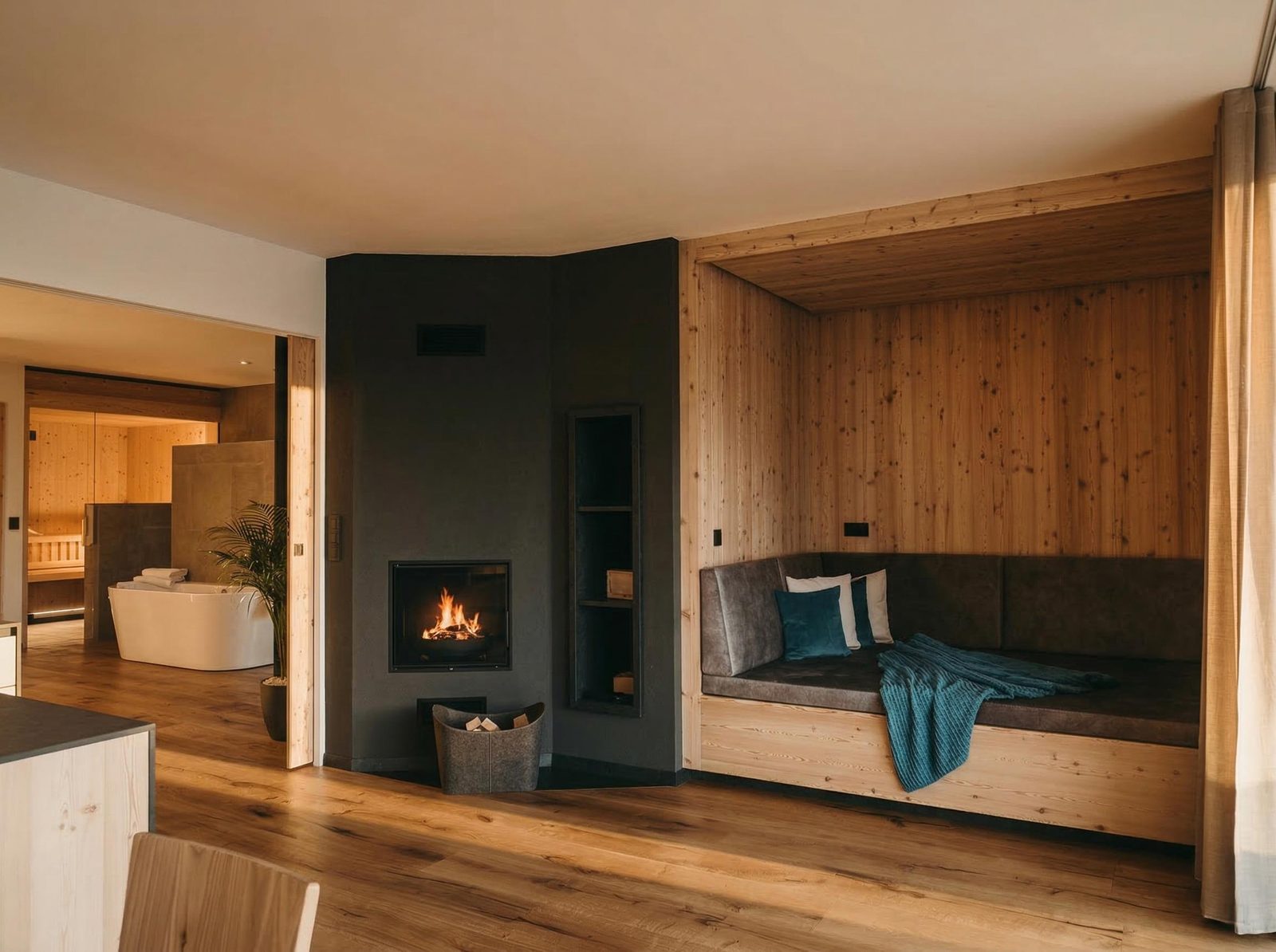 Stille Leseecke mit Kamin